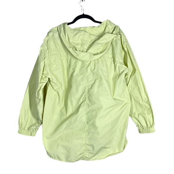 Eileen Fisher Lime Green Light Organic Cotton Nylon Hooded Coat Medium - Picture 6 of 6